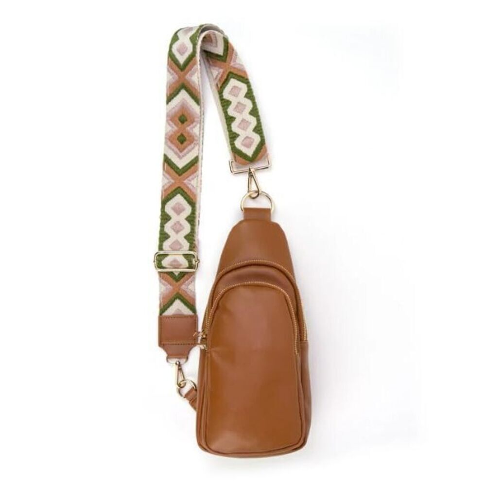 9979 The Arden | Double-Zipper Sling Bag | Vegan Leather Crossbody Bag